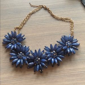 Blue flower statement necklace